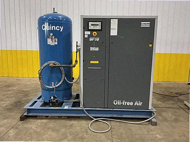 2005 20 HP ATLAS COPCO MODEL #SF15 ROTARY SCREW AIR COMPRESSOR : YOBRO #25157