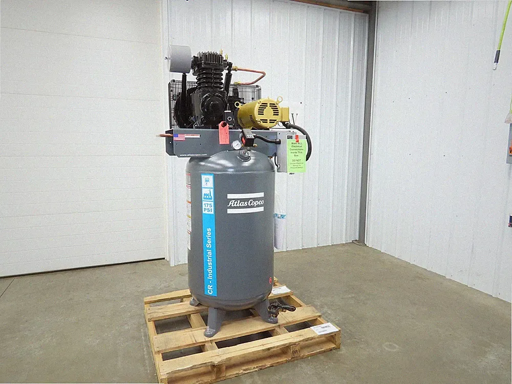 Atlas Copco CR5 Reciprocating Air Compressor 17CFM 5HP 460V 3Ph 80 Gal