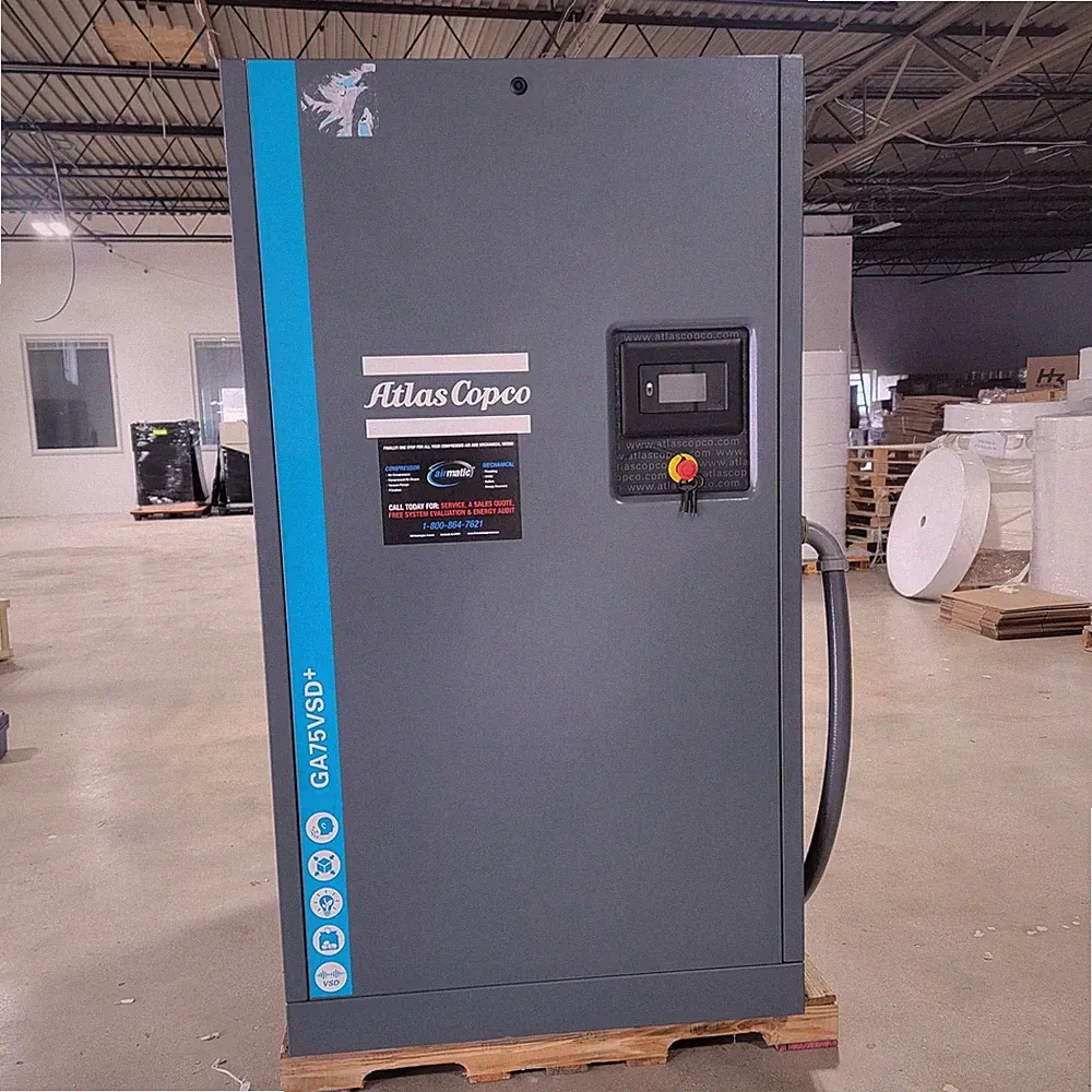 Atlas Copco GA75VSD+ Air Compressor 100HP 460V 3PH 2020 Industrial