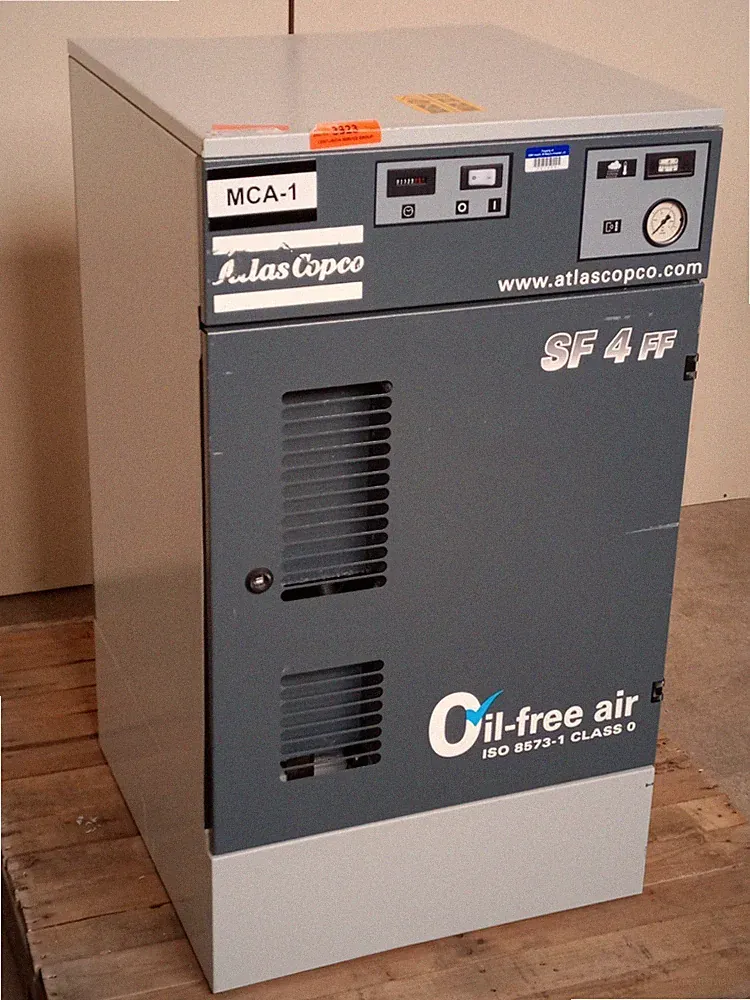 Atlas Copco SF4 FF oil-free air compressor 5HP 460V 3ph 14.2CFM 113PSI