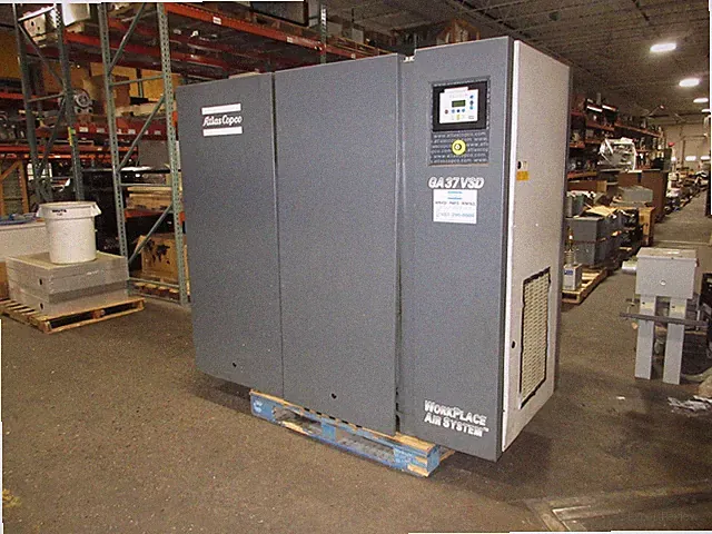 Atlas Copco WorkPlace Air System Rotary Screw Air Compressor GA37VSD 50HP Used
