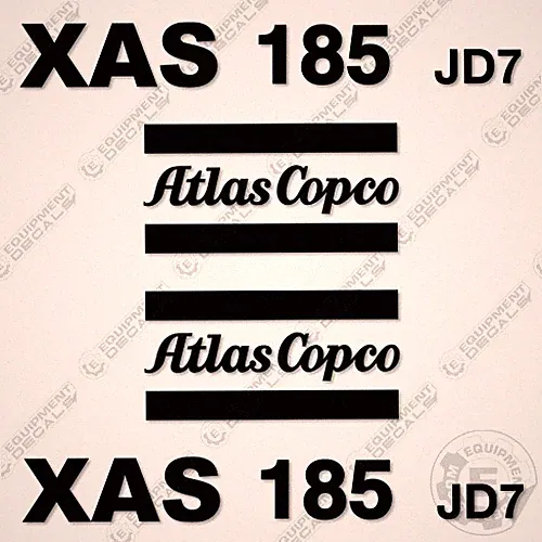 Fits Atlas Copco XAS185 JD7 Decal Kit Air Compressor - 7 YEAR OUTDOOR 3M VINYL!